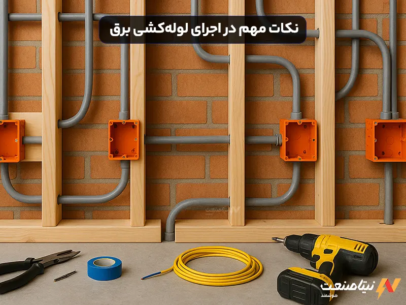 نکات مهم در اجرای لوله‌کشی برق